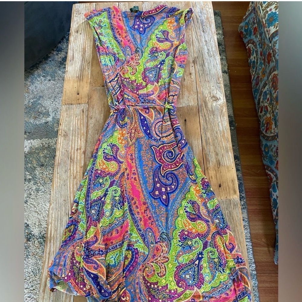 Lauren Ralph Lauren Boho Paisley Summer Dress S⁠ - Picture 4 of 9